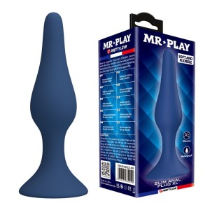 MR PLAY - PLUG ANALE CONICO IN SILICONE BLU XL